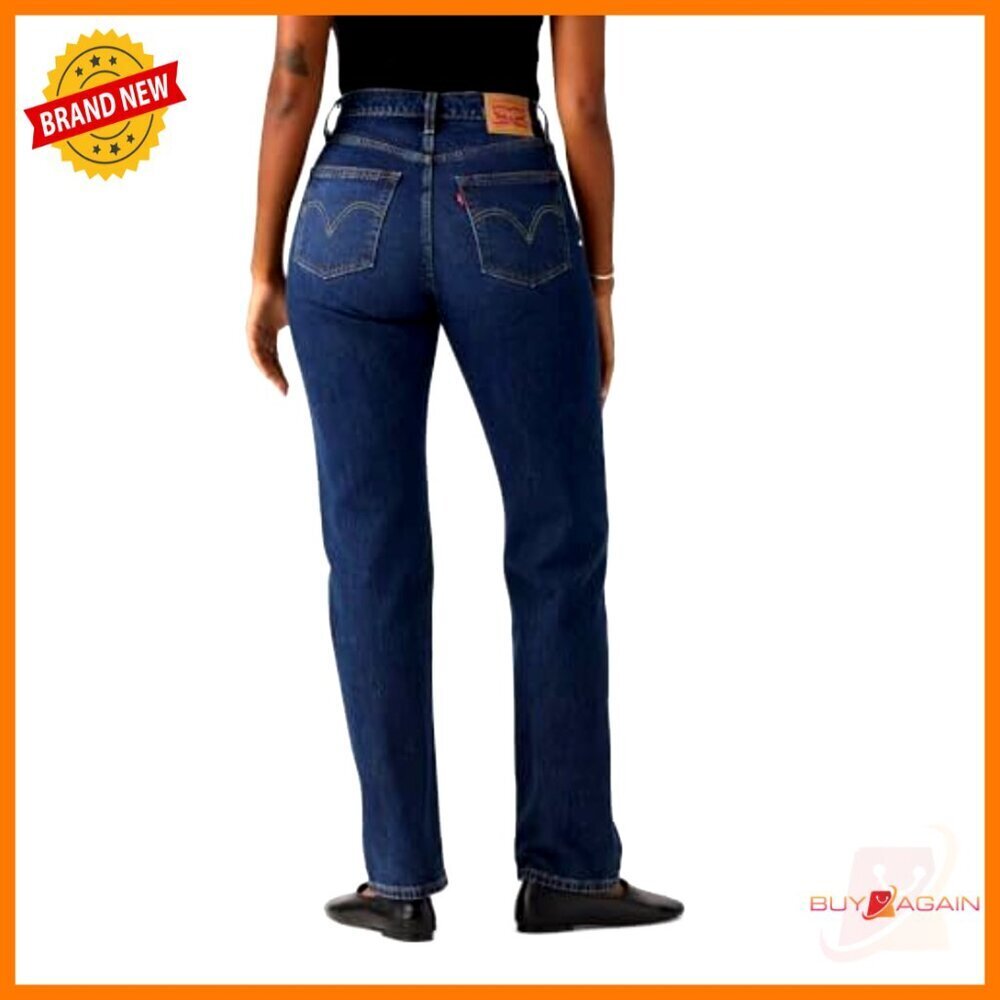 Curve Fit Straight Leg Jeans, 30" Inseam, Stretch Denim - Picture 2 of 4